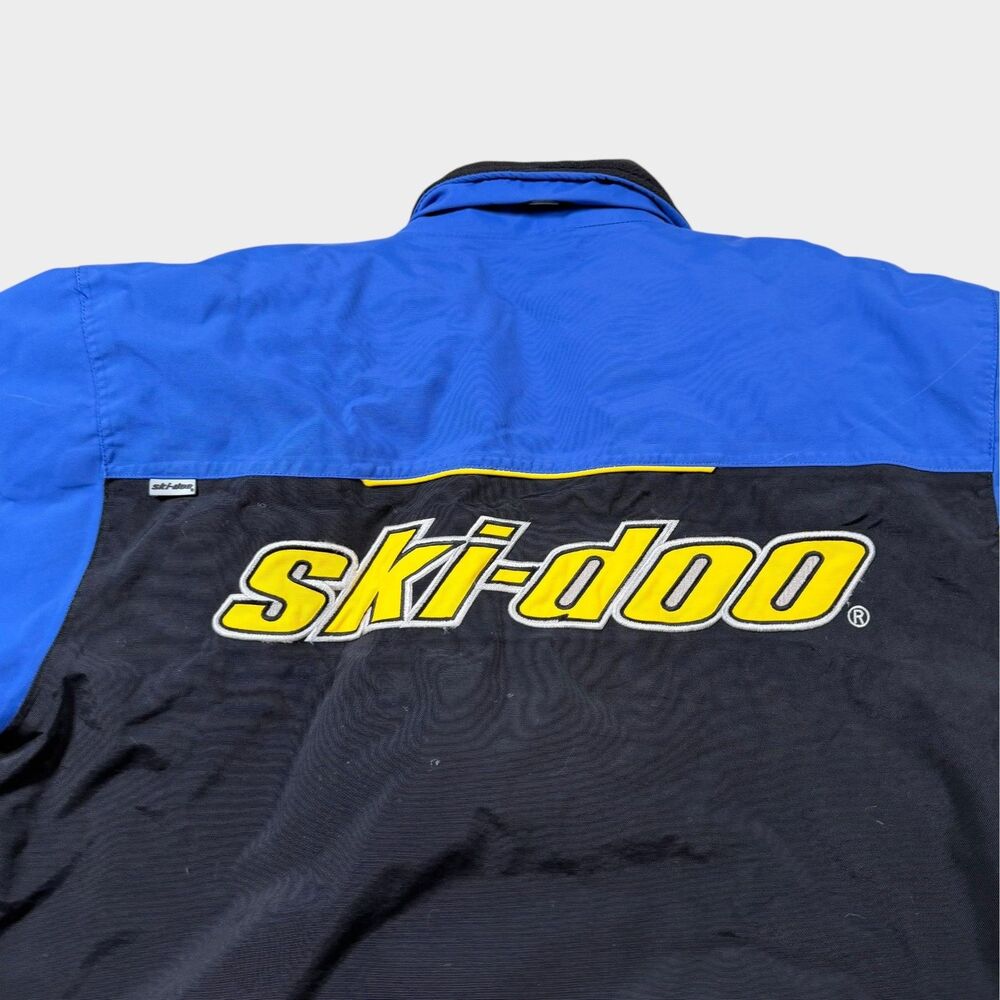 Vintage Ski-Doo Snowmobile Jacket Large Tall BRP Rotax Racing Blue Black Y2K L/T - Picture 13 of 13